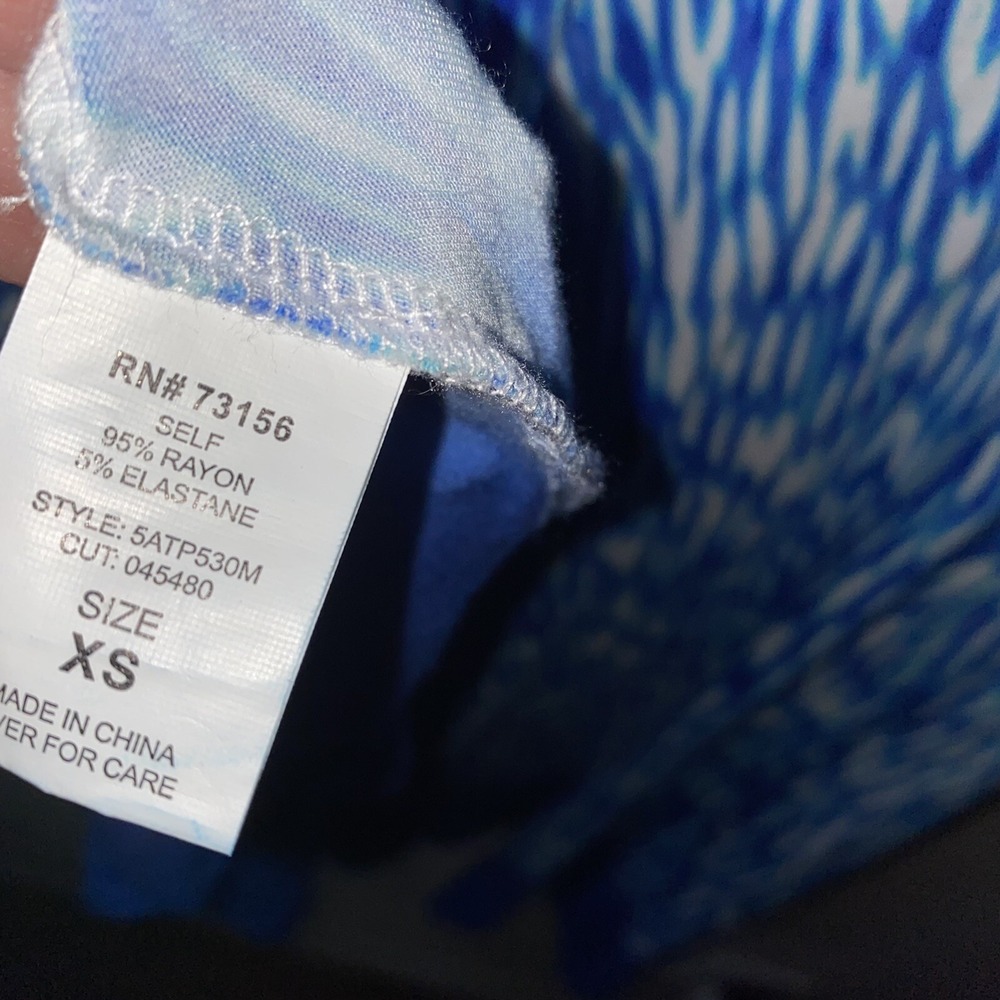 ATHLETA Starfish Reef Print Dress Sleeveless Blue Size XS Stretch Beach Cruise - Picture 7 of 7
